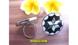 Rings Stainless with Seashells Motif Handmade Bali